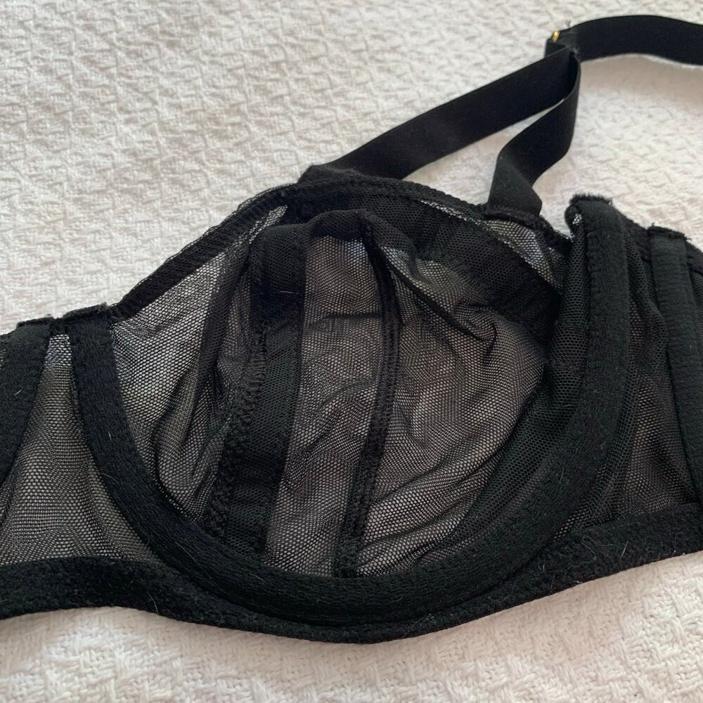 Victorias Secret Very Sexy Unlined Balconet Bra Black Mesh Strappy 34DD‎ - Picture 8 of 9